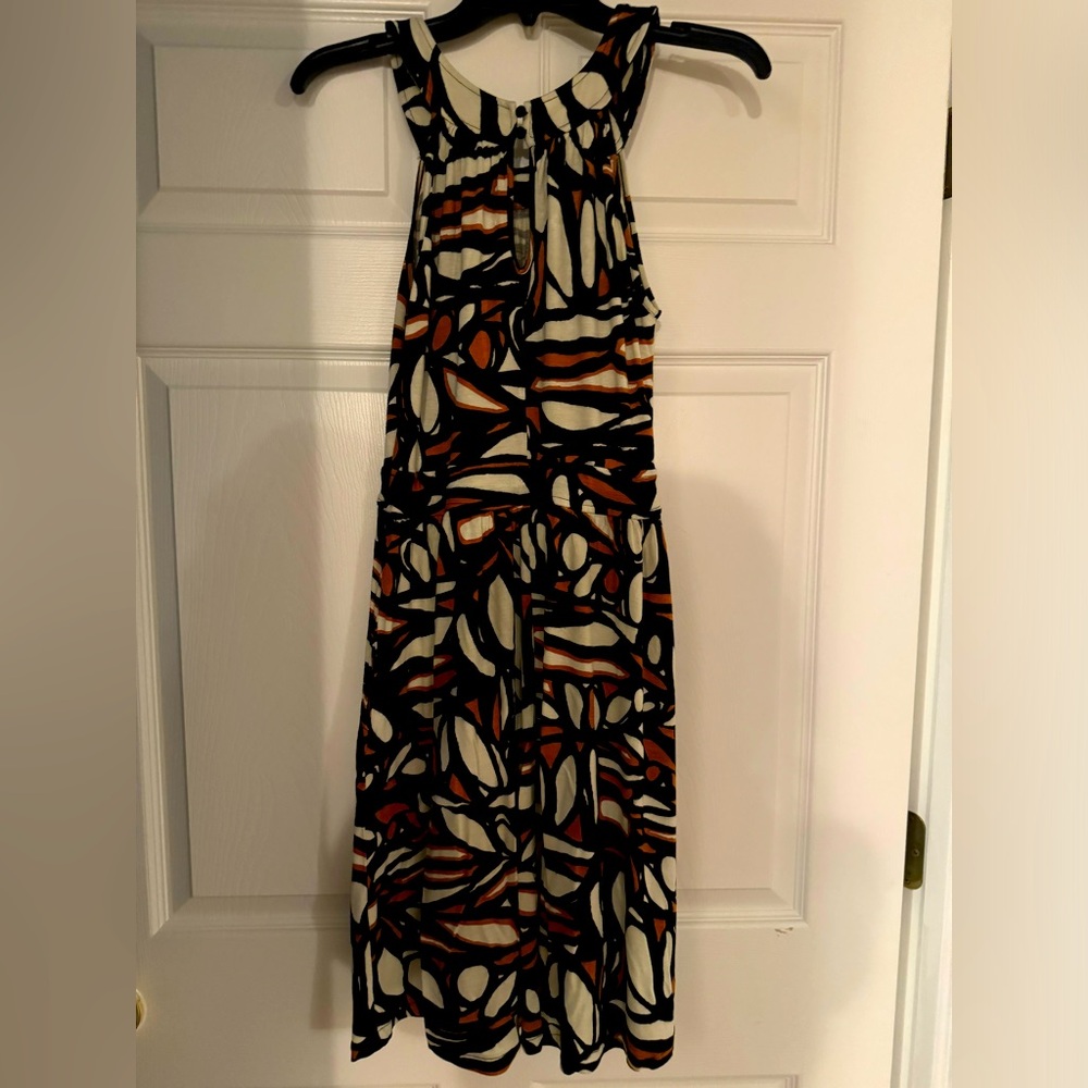 Elegant summer dress color black, ream,rust
